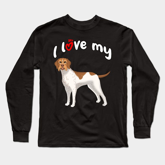 I Love My German Wirehaired Pointer Dog Long Sleeve T-Shirt by millersye